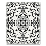 Ornate Black White Persian Medallion No. 17 Rug