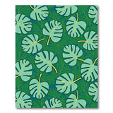 Lush Teal Monstera Leaves Area Rug
