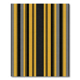 Bold Black Grey Yellow Striped Area Rug