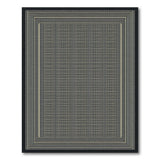 Black White Geometric Bordered Woven Rug