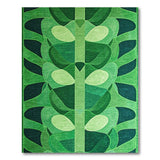 Green Abstract Leaf Geometric Area Rug