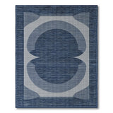 Modern Blue Oval Abstract Area Rug