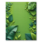Lush Green Monstera Leaves Area Rug