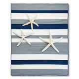Navy Grey Striped Coastal Beach Rug