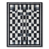Black White Geometric Grid No. 28 Area Rug