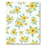 Sunny Yellow Floral Pattern Area Rug