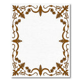 Brown and Tan Ornate Acanthus Leaf Border Area Rug