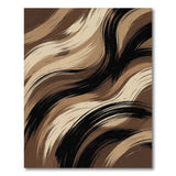 Abstract Brown Swirl Washable Area Rug
