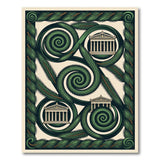 Swirling Green Fern Temple Area Rug