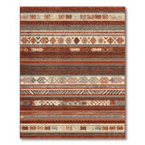 Terracotta Multi-Stripe Geometric Area Rug