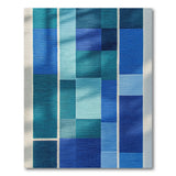 Blue Teal Geometric Block Area Rug