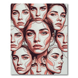 Overlapping Faces Pink Abstract Area Rug