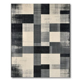 Black and White Black White Distressed Patchwork Area Rug