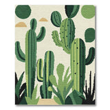 Green Cactus Desert Cluster Rug
