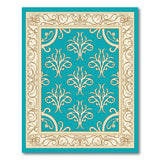 Teal Persian Floral Area Rug with Gold Border