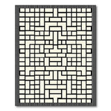Black White Geometric Maze No. 10 Area Rug