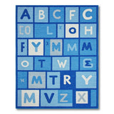 Playful Blue Alphabet ABC Kids Rug