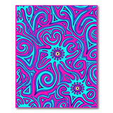 Vibrant Pink Cyan Swirl Abstract Area Rug