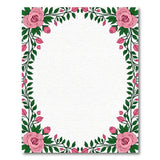 Vintage Pink Rose Floral Frame Area Rug