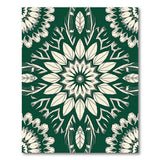 Emerald Green Mandala Floral Area Rug