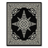 Traditional Persian Ornate Black White Mandala Area Rug