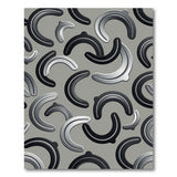 Metallic Horseshoe Pattern Grey Area Rug