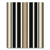 Bold Black Tan Striped Area Rug