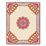 Pink Lotus Mandala Area Rug with Ornate Borders