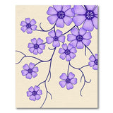 Purple Floral Branch Area Rug