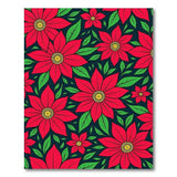 Floral Vintage Vibrant Red Poinsettia Floral Area Rug