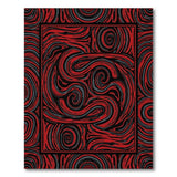 Red Hypnotic Red Swirl Abstract Area Rug