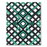Teal Black Geometric Lattice Area Rug