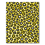 Vibrant Yellow Black Leopard Print Area Rug