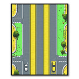 Kids Cartoon Roadway Play Rug with Cars