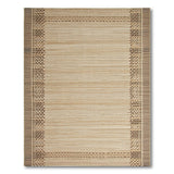 Tan Woven Area Rug with Brown Tribal Borders