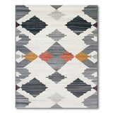 Grey Rust Diamond Geometric Southwestern Rug