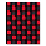 Geometric Modern Bold Red Black Checkered Geometric Area Rug