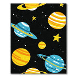 Kids Cartoon Space Planets Stars Area Rug