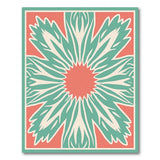 Teal Coral Starburst Geometric Area Rug