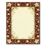 Ornate Red Gold Floral Border Area Rug