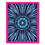 Radiant Teal Mandala Rug with Pink Glow