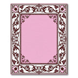 Elegant Pink Floral Ornate Border Rug