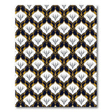 Navy and Gold Geometric Arch Pattern Rug