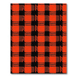 Rustic Farmhouse Orange Bold Orange Black Plaid Area Rug
