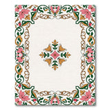 Pink Floral Vintage Border Area Rug
