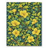Lush Yellow Blossoms Green Foliage Area Rug