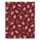 Red Palm Leaf Print Area Rug