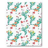 Teal Leaves Orange Fruits Red Blooms Pattern Rug