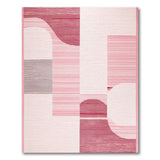 Bold Red and Pink Geometric Abstract Area Rug