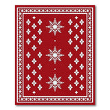 Snowflake Geometric Modern Red Snowflake Geometric Area Rug